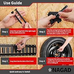 2 Pack E Track Spare Tire Holder Mounts, Upgrade