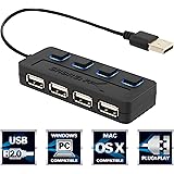 Sabrent 4-Port USB 2.0 Hub with Individual Power Switches and LEDs (HB-UMLS)