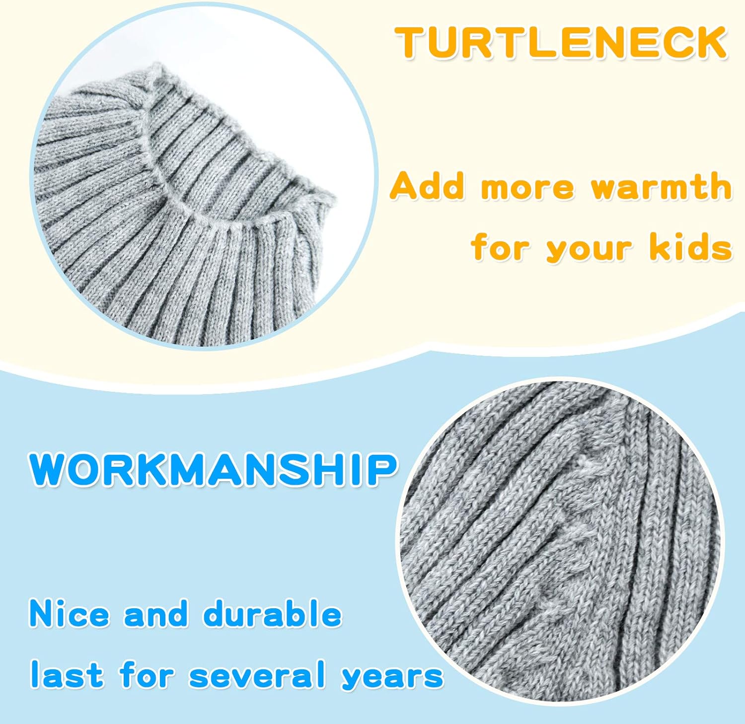 BAVST Kids Baby Boys Sweater Toddler Long Sleeve Cotton Knitted Pullover Sweaters Twisted Slim Fit Turtleneck for 6M-5T: Clothing
