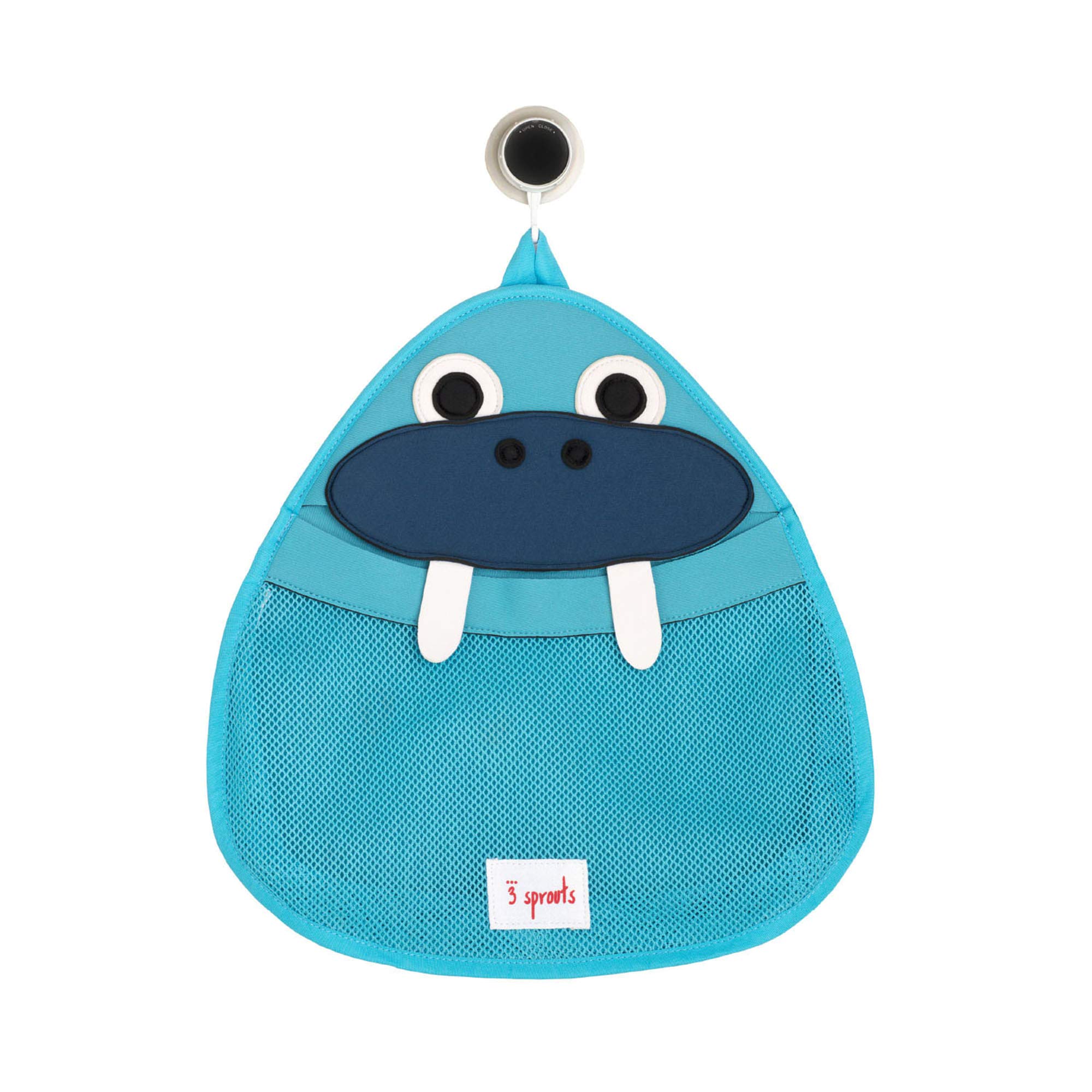 3 Sprouts Baby Bath Toy Bag for Bath Toys - Large Hanging Organiser Bathroom Storage Net, Wall Hanging Bath Tidy, Walrus