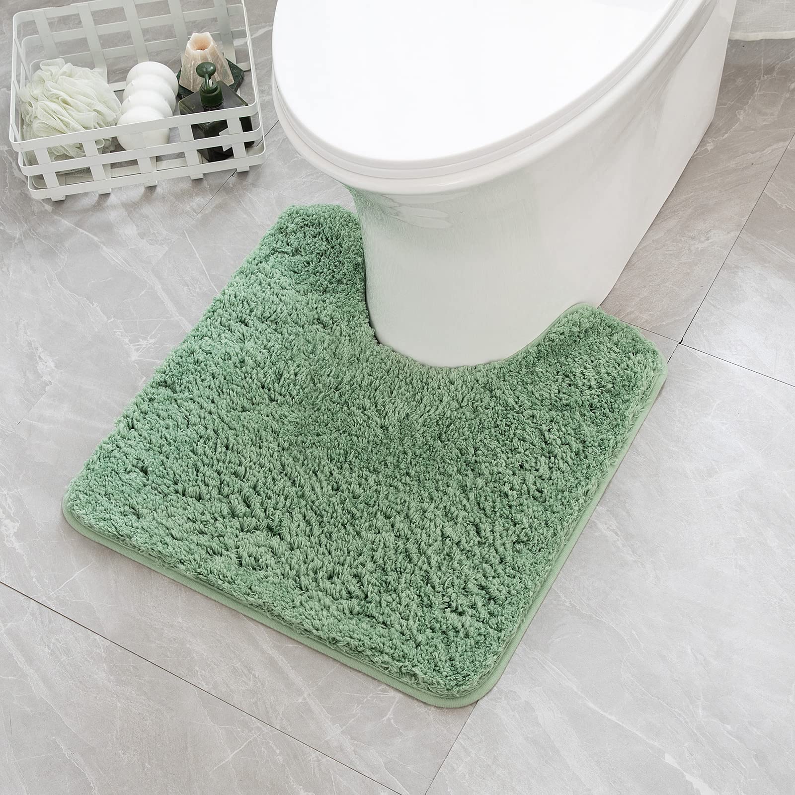 MIULEE Microfiber Toilet Bath Mat U-Shaped Contour