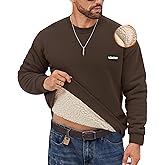 VOGSTART Men Sherpa-Lined Sweatshirt Thermal Winter Heavyweight Pullover(S-3XL)