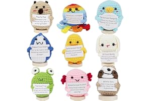 9 Pcs Cheerpal Adventurous Animals – Crochet Animal with Stand Handmade Crochet Figurines Decor - Desk, Office, Coworker, Fri