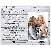 Bonus Mom Picture Frame Holds 4x6 Photo, Gifts for Stepmom from Daughter, Son, Bonus Mom Gifts for Christmas, Birthday, Mother's Day