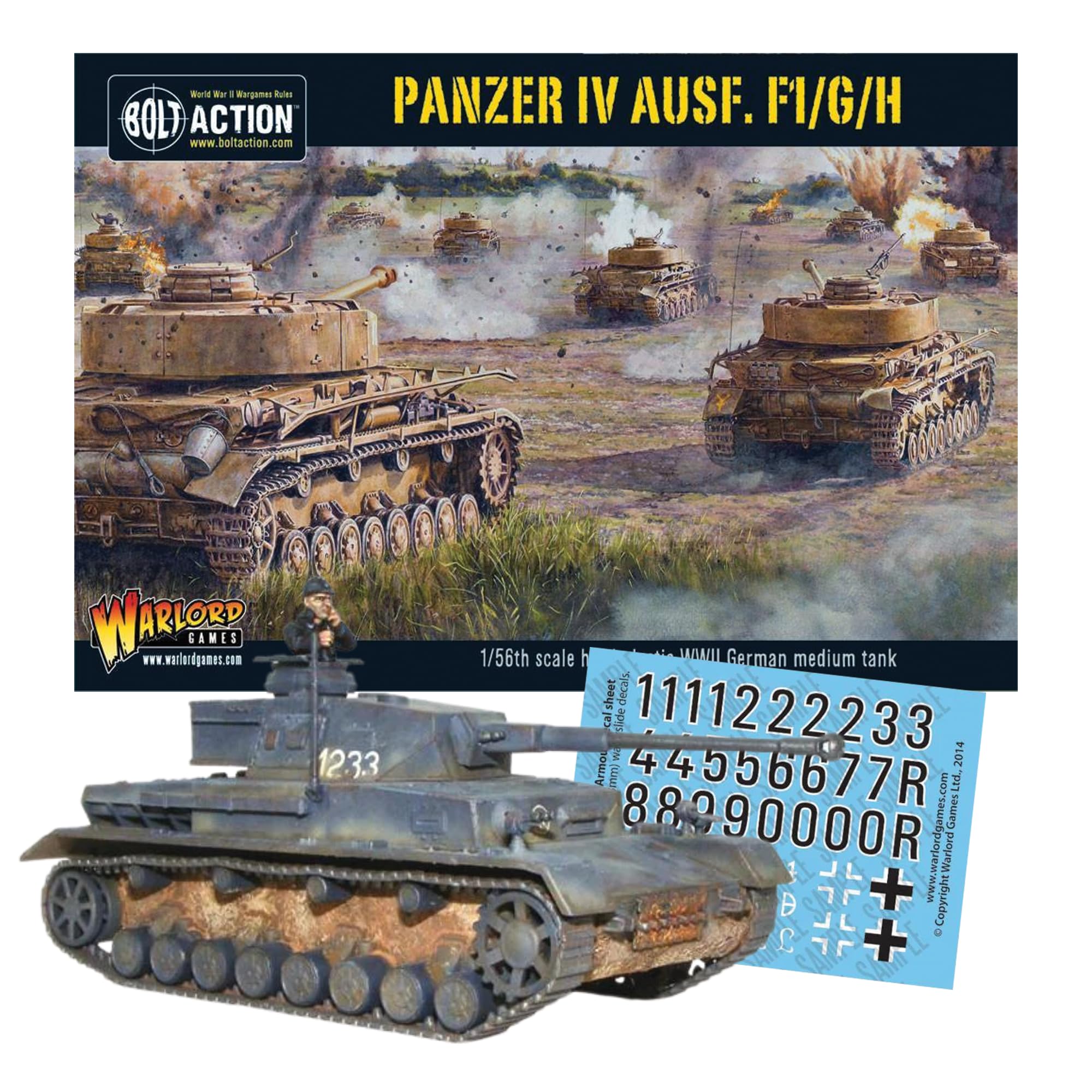 Wargames Delivered - Warlord Games Bolt Action: Tank War - Panzer IV Ausf. F1/G/H, World War 2 Miniatures, 28mm Scale Army Tank Model for Miniature Wargaming