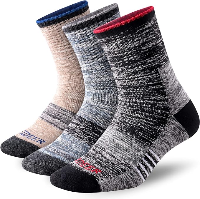 FEIDEER Men's Hiking Socks, Wicking Cushion Outdoor Athletic Quarter