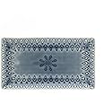 Euro Ceramica PK- Peacock Rectangular Platter, One Size, Grey