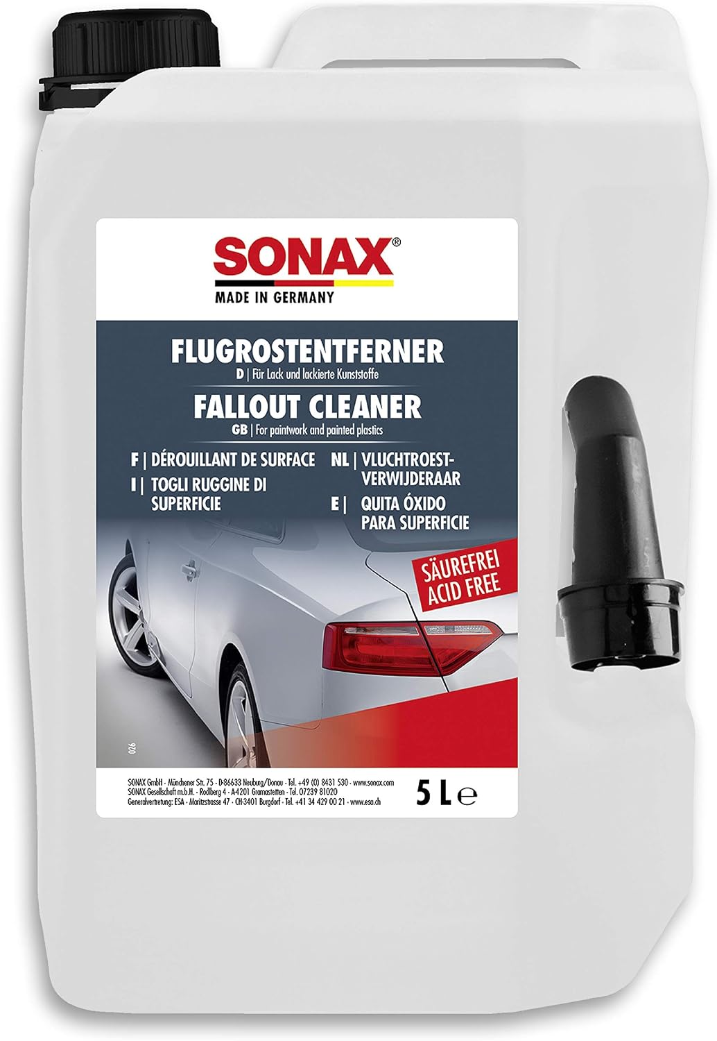 SONAX Fallout Cleaner (5 Litre) - Removes effectively superficial, local corrosion & rust from all painted surfaces
