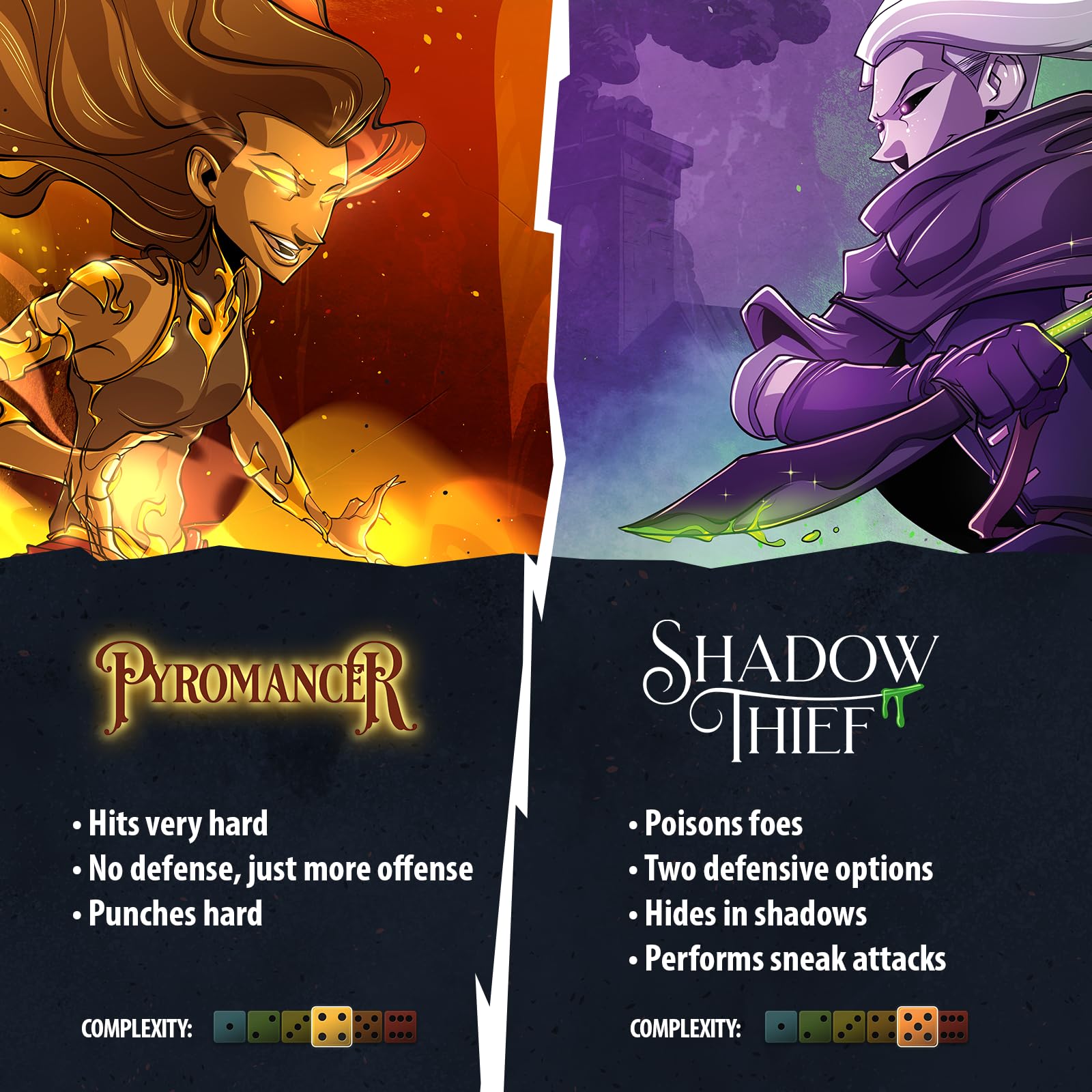 Dice Throne - Two Hero Box - Pyromancer v Shadow Thief - Fast Playing Collectible Tabletop Game