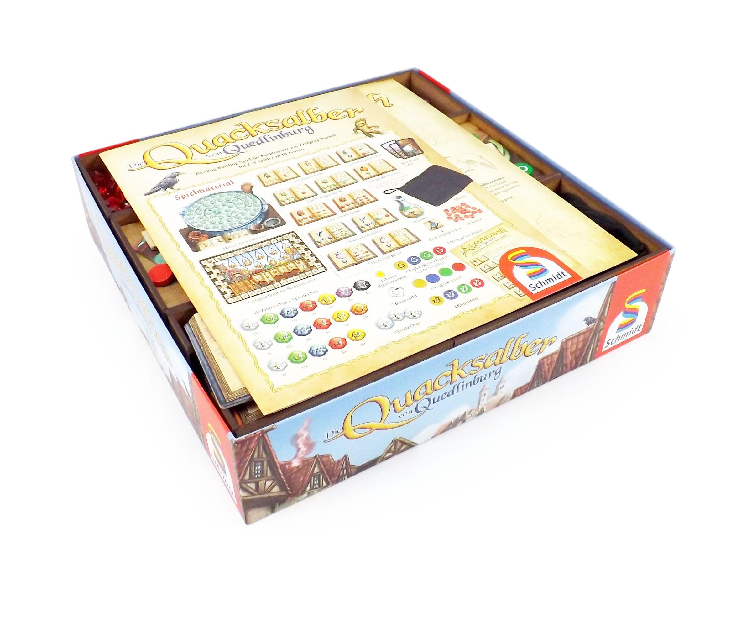 Boardgame Organizer compatible with The Quacks of Quedlinburg and expansion The Herb Witches