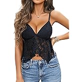 Avidlove Lace Bralette for Women V Neck Camisole Adjustable Spaghetti Strap Crop Tops