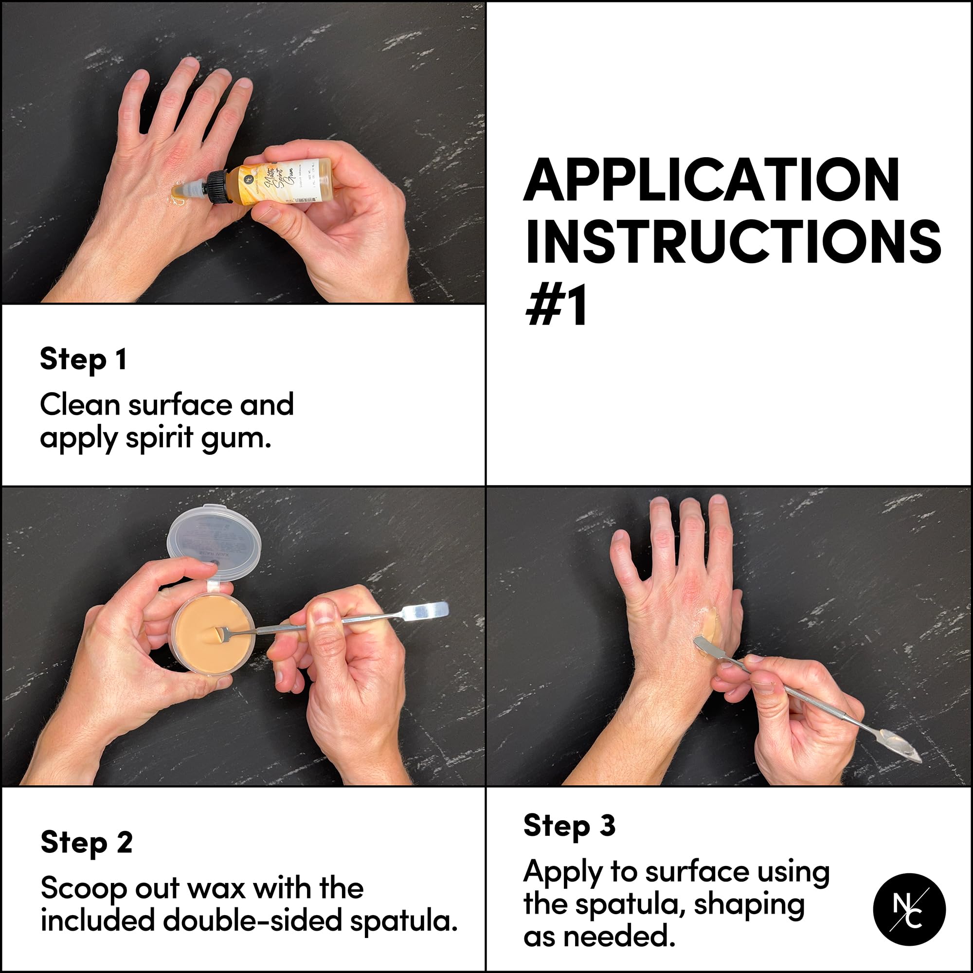 Narrative Cosmetics Scar Wax with Double-Ended Spatula, Moldable Wax for Realistic Cuts and Injuries, Professional Makeup for the Stage, Film, Costumes, Cosplay, SFX, Fair Color, 2.5 Oz.