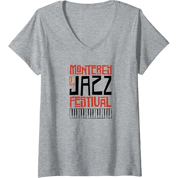 Amazon.com: Monterey Jazz Festival Trumpet Face V-Neck T-Shirt