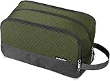 WANDF Toiletry Bag Water-Resistant Nylon Travel Dopp Kit Army Green