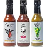 Sauce Leopard Mild &amp; Medium Hot Sauce Variety Pack, Gourmet Gift Set, 3pk | The Crimson Drip, Bird Blood &amp; The Emerald Slime, Taco, Cranberry &amp; Verde Flavors, Gluten Free, 3 x 5 Fl Oz