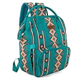Wrangler Aztec Backpack Organized Daypack Travel Baby Bag with Stroller Strap and Side Bottle Pockets WG2204-9110GN