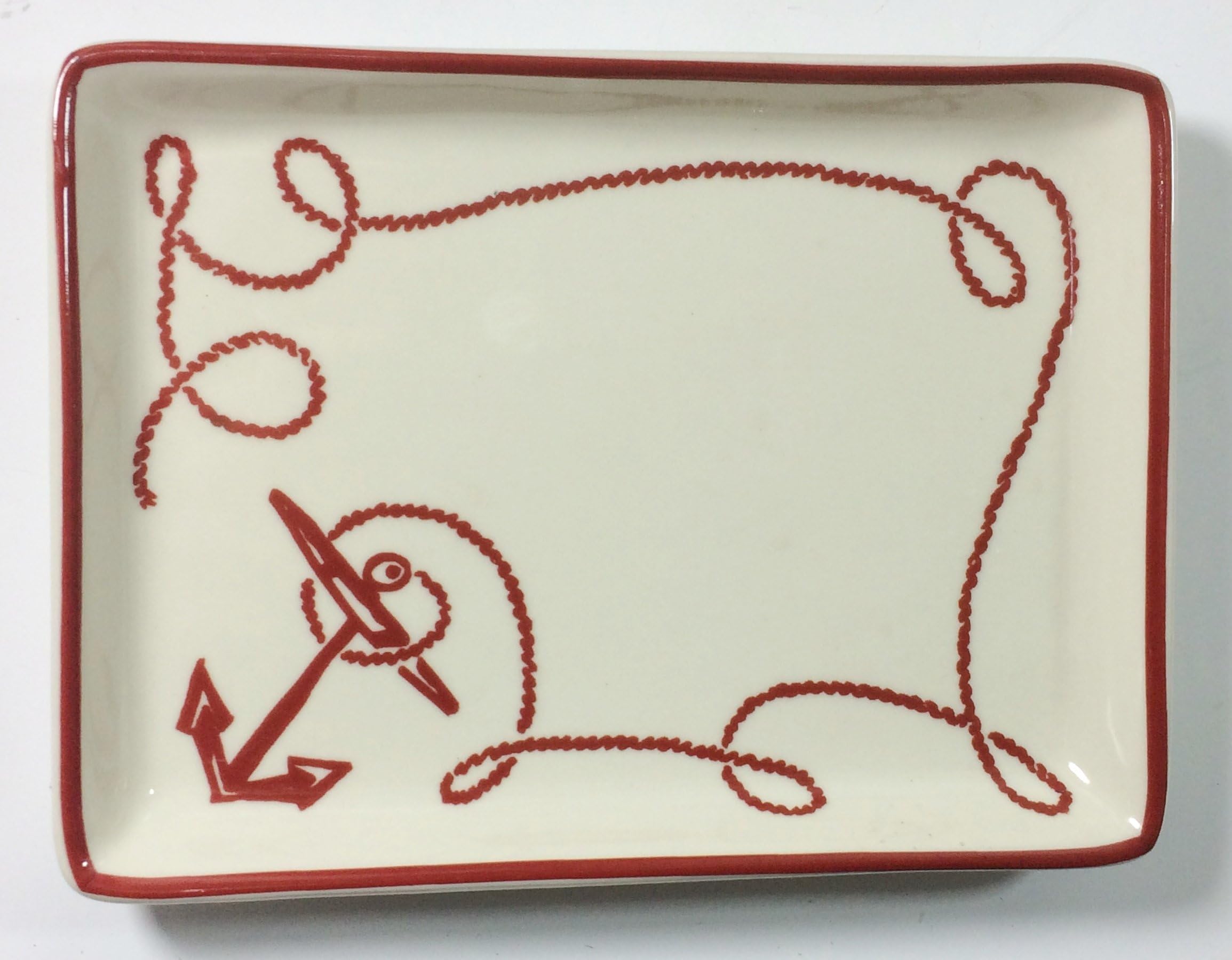 J.Crew Catch All Tray, 6-1/2" x 5" ~ Anchor ~ Keys,Rings,Change, Sold as Each