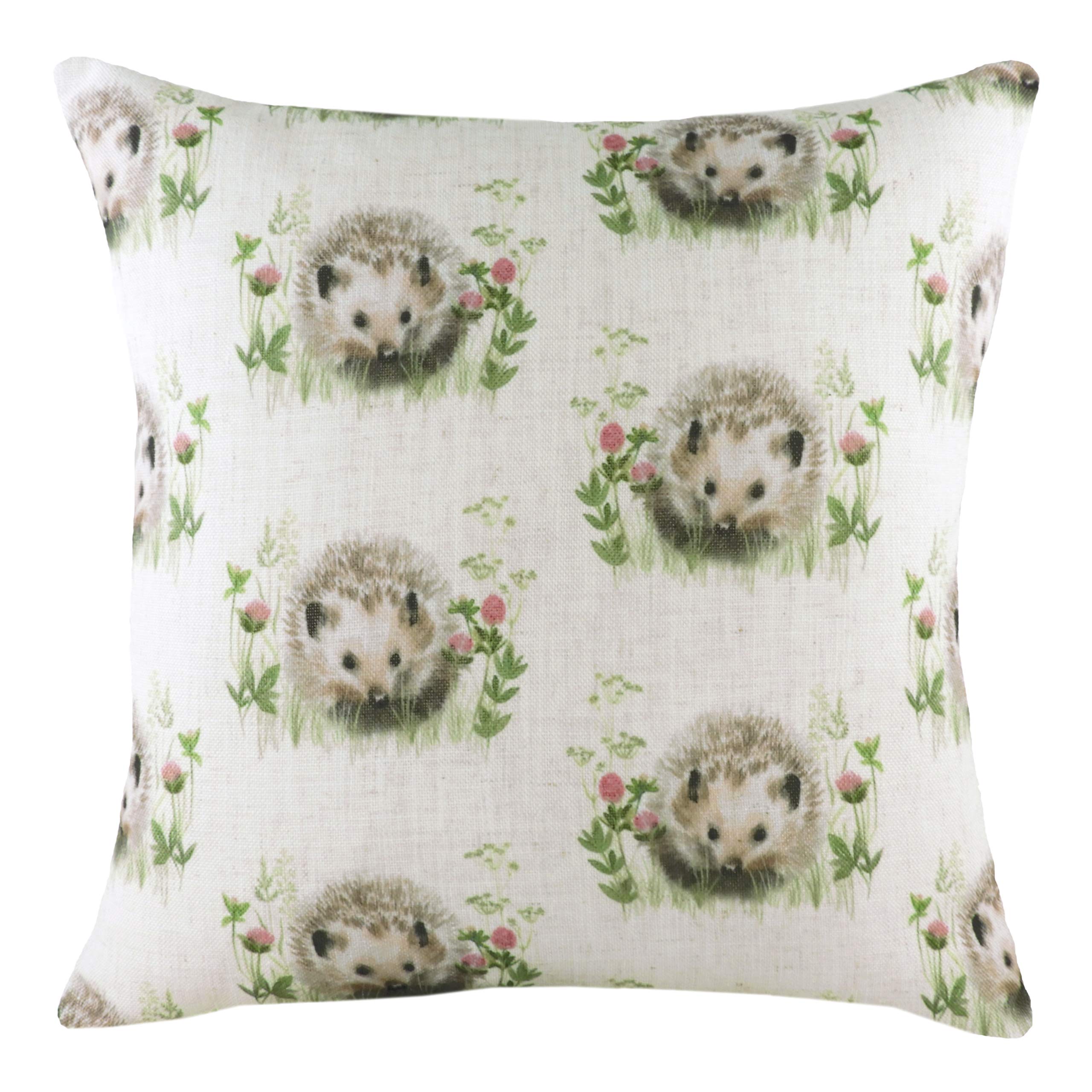 Evans Lichfield Hedgerow Hedgehog Repeat Cushion Cover, Multi, 43 x 43cm
