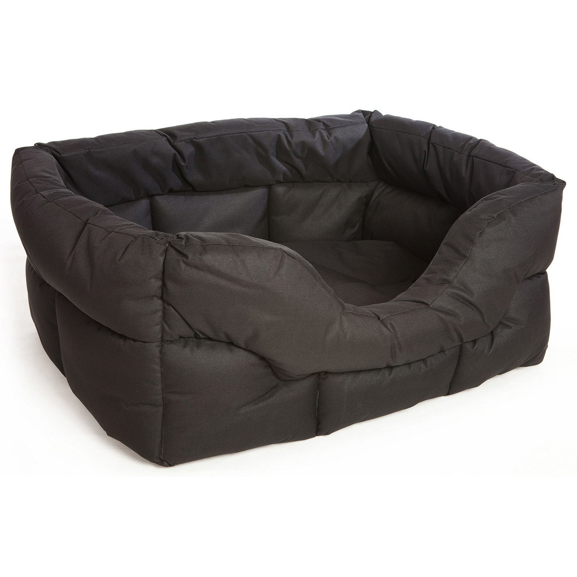 P & L Superior Pet Beds Heavy Duty Rectangular Waterproof Softee Bed, Large, 75 x 60 x 27 cm, Black