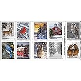 Winter Scenes Forever Postage Stamps Book of 20 First Class US Postage Stamps, Wedding Celebrations, Anniversary, Traditions 