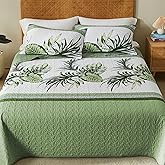OARAGE Quilt Bedding Set, Sage Green Queen Comforter Set, Full Size Bedding Comforter Sets, Soft Lightweight Bedspread, Ultrasonic Microfiber Bed Coverlet for All Season (1 Quilt,2 Sham)