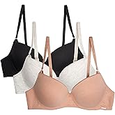 NAUTICA Women's 3-Pack Bras Cotton Blend Light Lift Everyday T-Shirt Bra Set