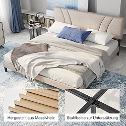 Avenco Queen Bed Frame, Upholstered Platform Bed