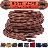 Miscly Round Boot Laces [1 Pair] Heavy Duty and Durable Shoelaces for Boots, Work Boots & Hiking Shoes
