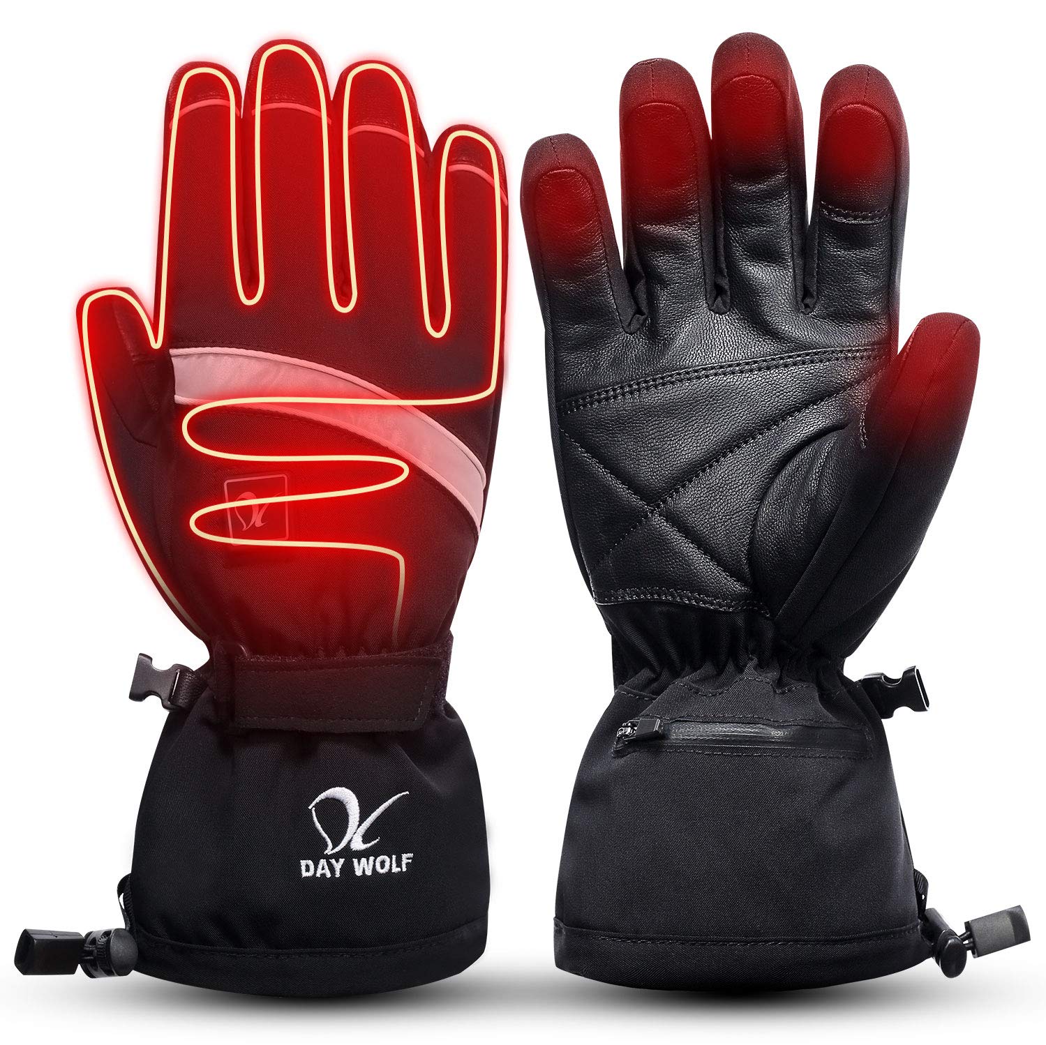 Heated Gloves Electric Hand Warmer 7.4V 2200MAH Rechargeable Men Women Wind & Water Resistant Thermal for Winter Indoor Outdoor Sports Skiing Snowboarding Ice Fishing Camping Hiking Hunting (XL)