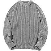 Gihuo Mens Vintage Grandpa Sweater Long Sleeve Aesthetic Y2k Sweaters 2025 Pullover Knit Sweater Jumper Top