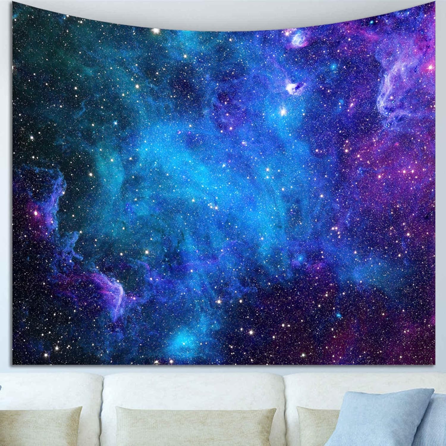 Tapestries - Apdidl Galaxy Tapestry for Bedroom Aesthetic Space Blue Night Starry Sky Stars Universe Tapestry Mysterious Nebula Wall Hanging Backdrop Room Decor for Bedroom Living Room (51'' x 60'')