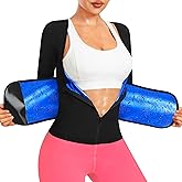 DYUAI Sauna Shirt for Women Sauna Waist Trainer for Women Weight Loss Sauna Suit Workout Sauna Vest Zipper Body Shaper