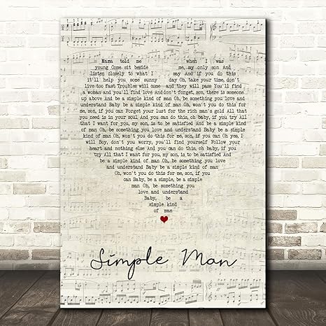 Amazon Com Sencilla Cancion De Corazon Con Texto En Ingles Simple Man Script Home Kitchen