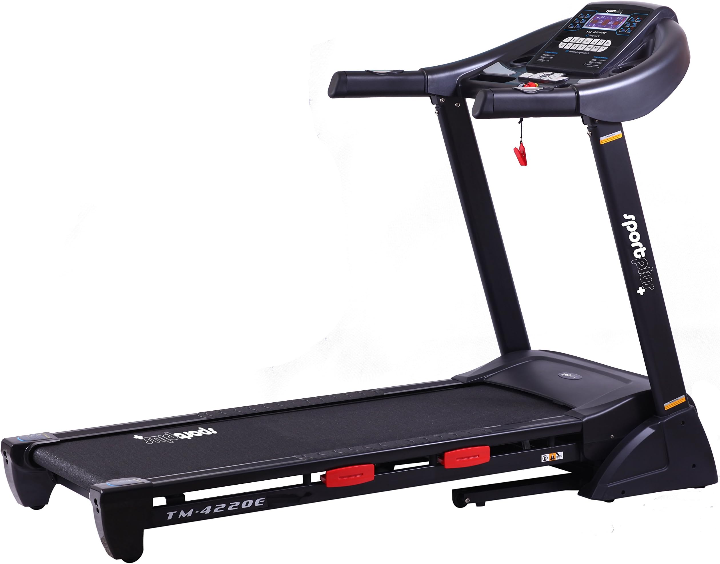 SportPlus 2.5HP Quiet Motor Treadmill Up To 20 km/h, 16% Incline Electric, 24 Workouts, App Smartphone Controller, Large Running Surface, Cushioning up to 125 kg, Foldable Quick Assembly, SP-TM-4220E