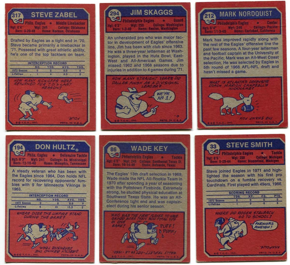 Amazon Com Topps 1973 Philadelphia Eagles Lot Of 14 Cards John