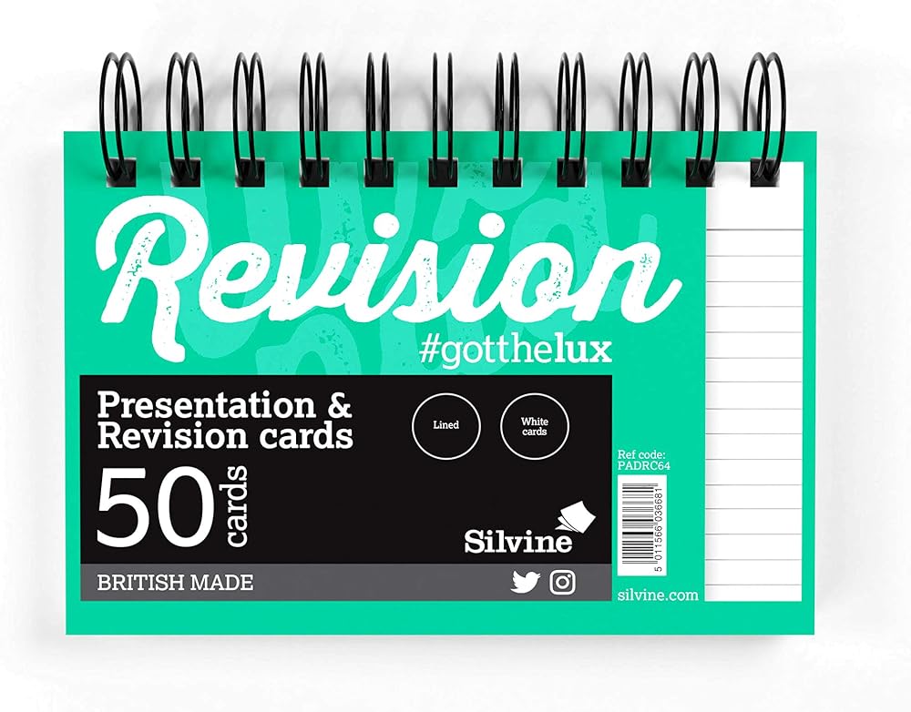 Silvine Luxpad A6 Wirebound Revision & Presentation Cards 50 per Pad 6 x 4