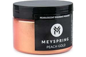 MEYSPRING Peach Gold Mica Powder for Epoxy Resin - 50 Grams - Great for Resin Art, Jewelry and UV Resin - Cosmetic Grade