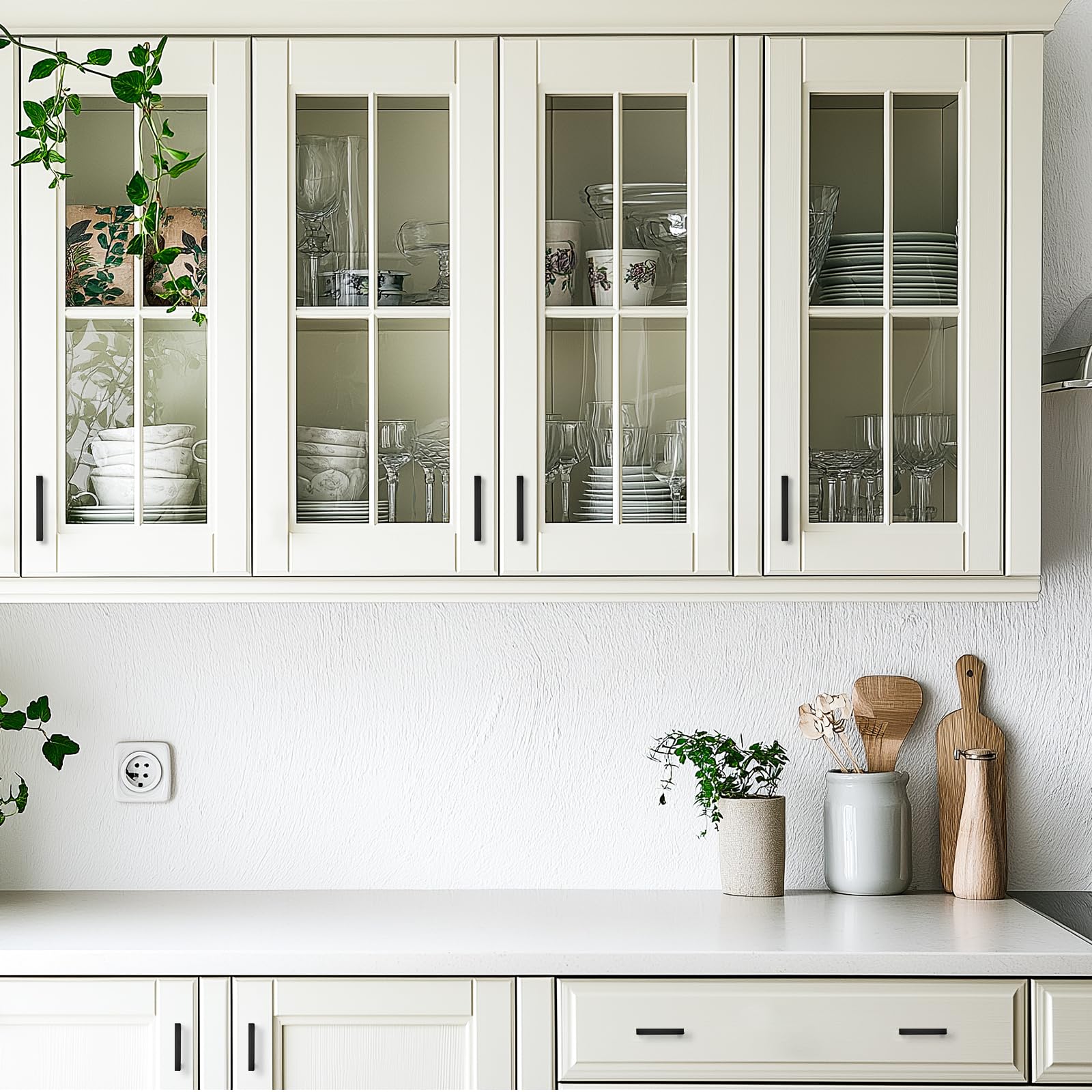 JOY DECOR 4 Pack Cabinet Handles, Black Cabinet