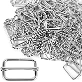 KEILEOHO 300 PCS 1 Inch Adjustable Slide Buckle, Tri-Glide Slides Rectangle Buckles, Metal Webbing Slider Strap Buckles for Adjuster Backpack, Purses and Bags, Strap, Silver