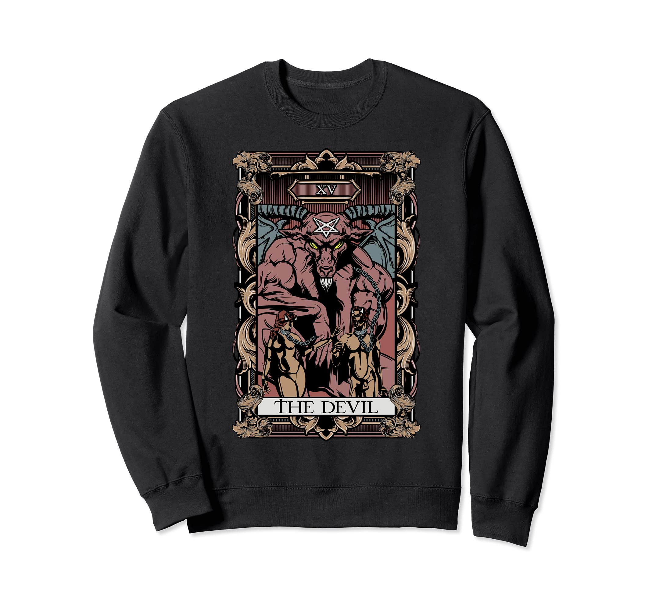 Tarot Card The Devil Baphomet Gothic Occult Witchcraft Scary Sweatshirt