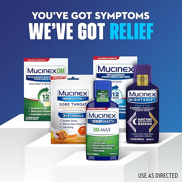 MAXIMUM STRENGTH MUCINEX FASTMAX DM MAX & MUCINEX NIGHTSHIFT COLD & FLU LIQUID (2 X 6 FL. OZ.) THINS & LOOSENS MUCUS, RELIEVES COUGH & CHEST CONGESTION, PAIN, FEVER, SNEEZING, SORE THROAT, RUNNY NOSE
