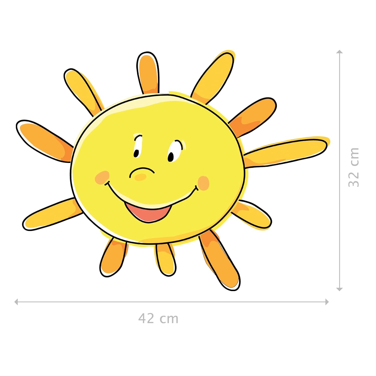 LeoStickers Sole sorridente adesivo da parete a tema Cielo per la decorazione delle Camerette Stickers murali professionali per Bambini