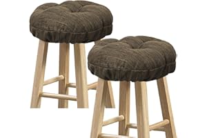 baibu Set of 2 Stool Covers Round, Super Soft Round Bar Stool Cushion Covers Seat Cushion - 2 Cushions Only (Brown,12" (30cm))
