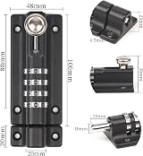 Weielt 4 Digit Sliding Combination Locking Bolt 120mm Stainless Gate Latch Black view 2