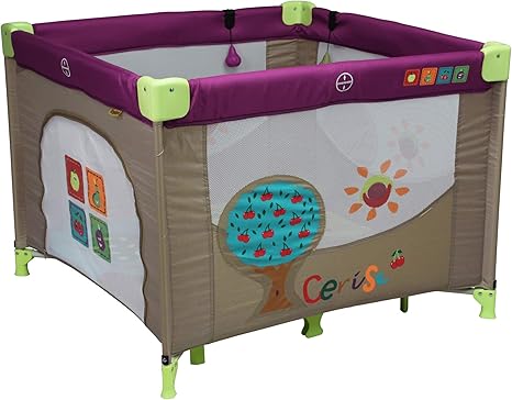 Looping Grand Parc Lit Bebe 100x100cm Pliant Grand Espace De Jeux Porte Zippee Poignees De Maintien Sac De Transport Cassis Amazon Fr Bebes Puericulture