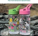 Polar Gear Kids Water Bottle 400ml Unicorn BPA Free Leakproof with Straw view 7