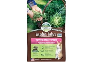 Oxbow Garden Select Rabbit Food, Young, Made Alfalfa for Rabbit, Bunny Food Pellets, Non-GMO, No Soy or Wheat, Small Animal Pet Products, Made in USA, High Fiber, 4 lb. Bag