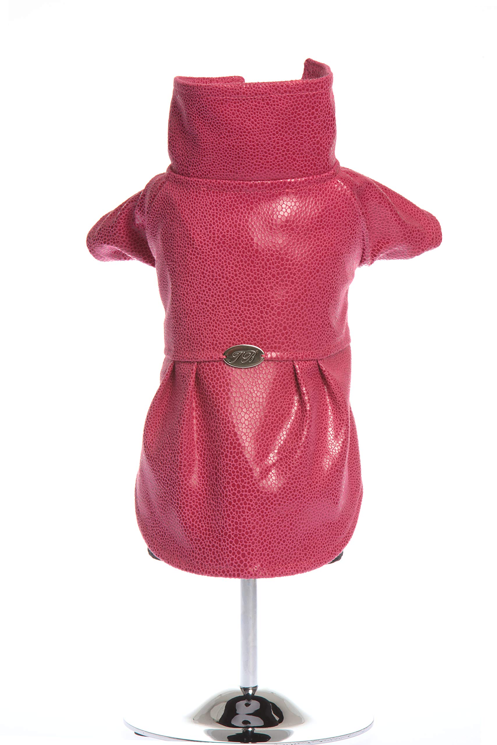 Trilly All Brilli Faux Leather Break Effect Coat, Fuchsia - 1 Product