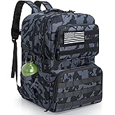 IBVIVIC 45L Tactical Backpack for Men, Water-resistant Military MOLLE Assault Backpack Bag for Hunting Camping Travel (Black Camo)