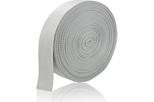ZHFMLY Gray Webbing Straps1.5 Inch - 12 Yards 1-1/2 Inch Wide Polypropylene Straps for Lawn Chair Replacement, Backpack & Tote Bags, Decorative Webbing Straps for DIY Projects & Crafts